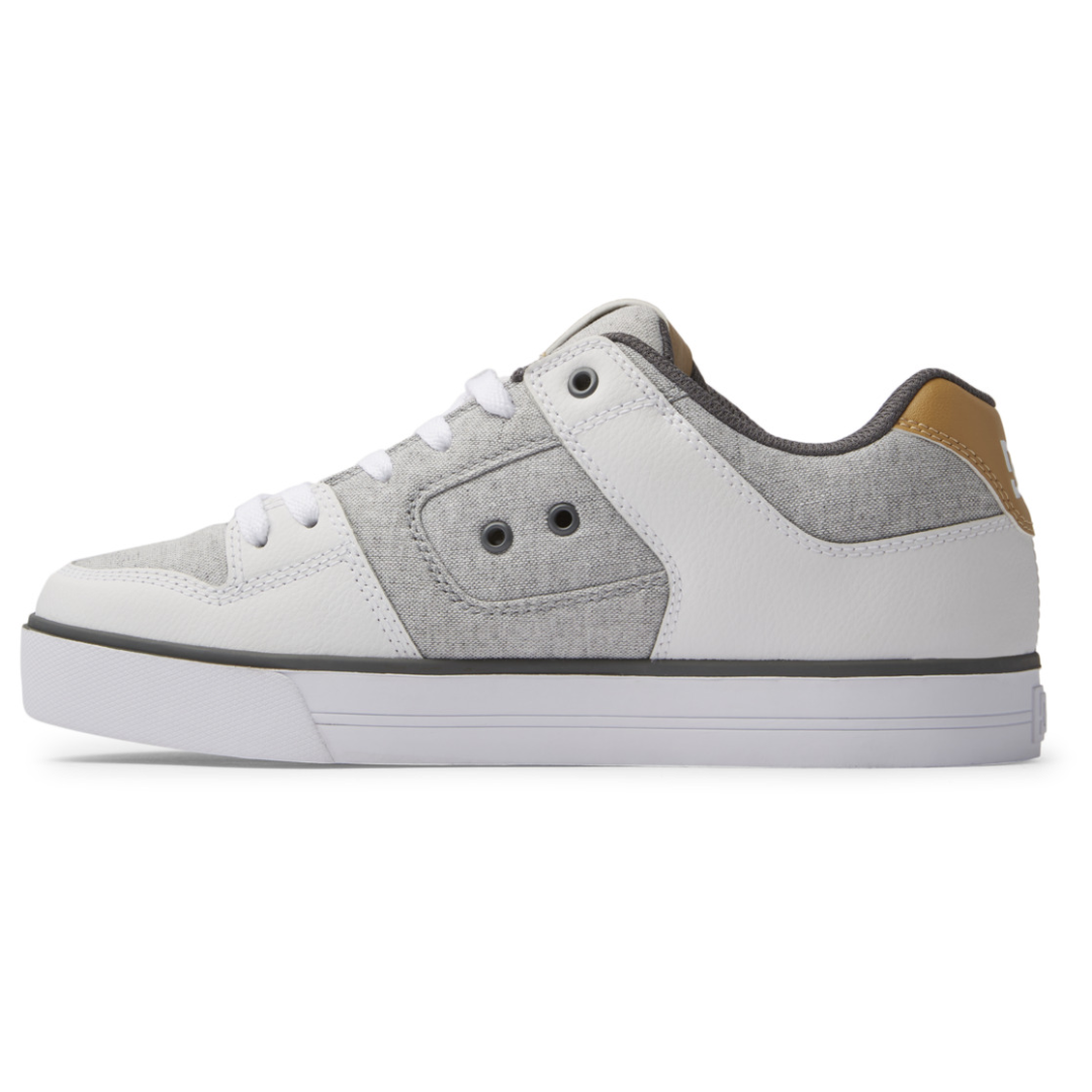 DC Men's Pure Skate Shoes - Grey/White/Grey