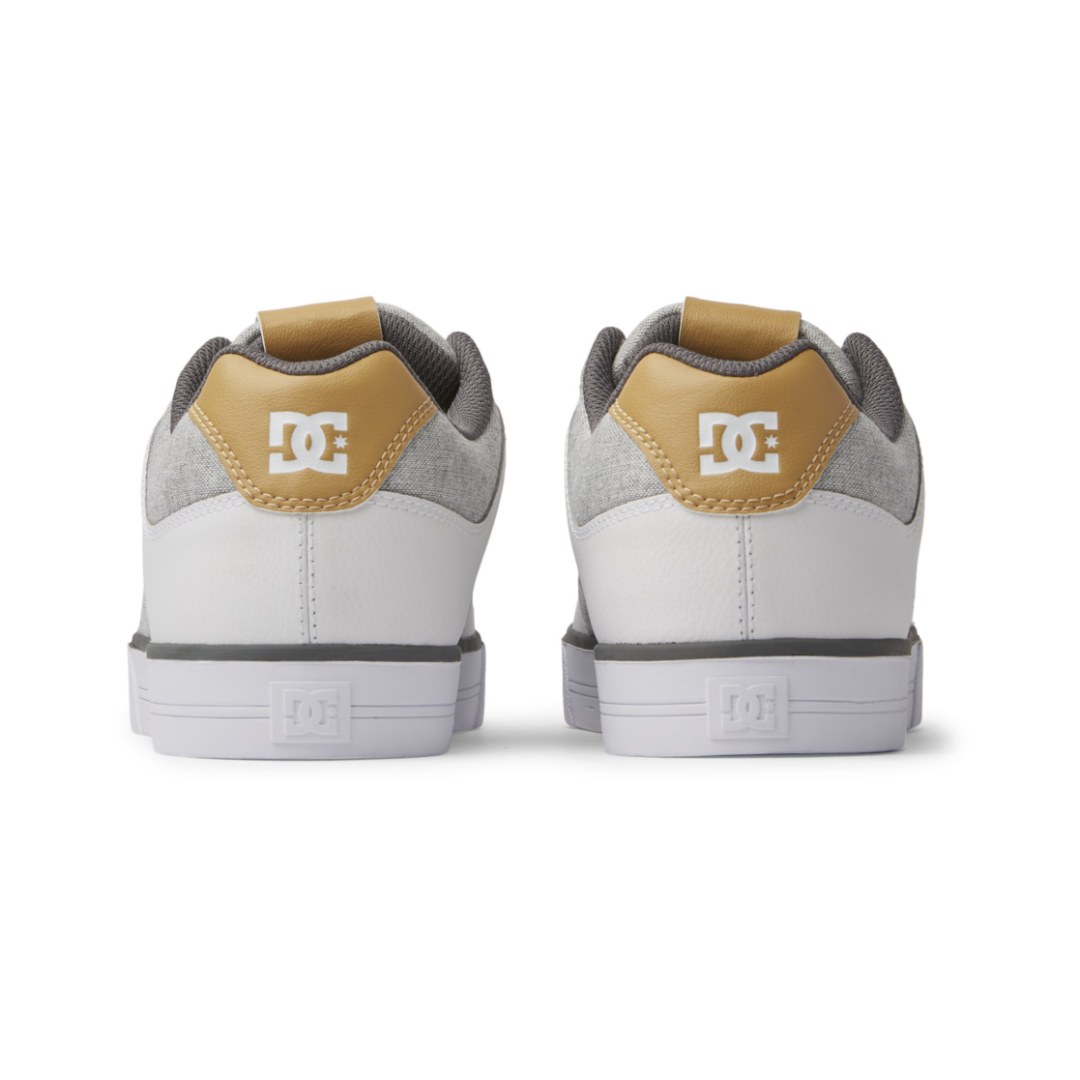 DC Men's Pure Skate Shoes - Grey/White/Grey