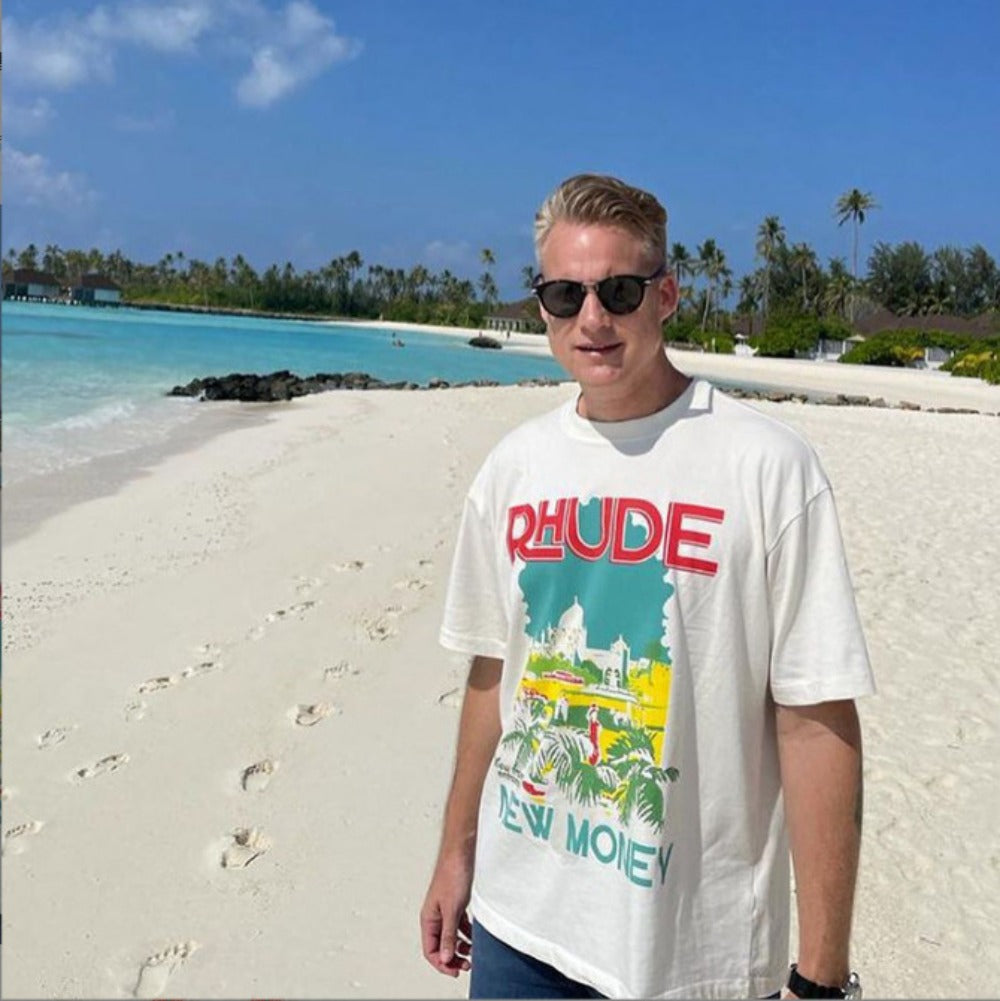 Rhude T-shirt Castle Coconut Letter Print Short Sleeve T-shirt