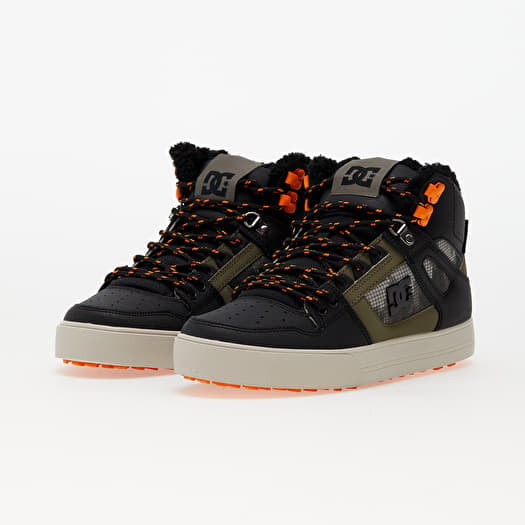 DC Men's Pure High-Top WC Shoes - Black/Black/Green
