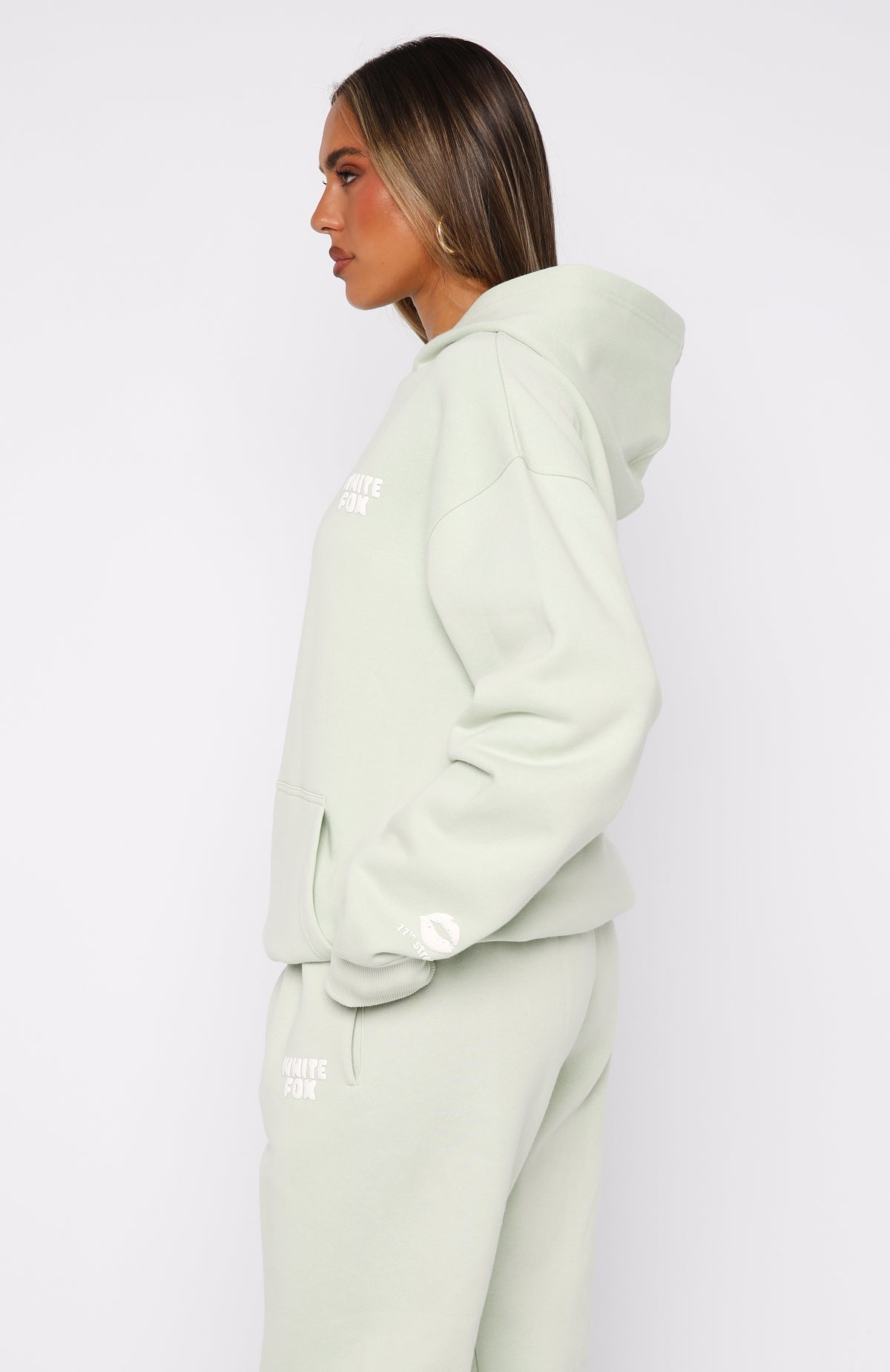 11th Street Keeping It Real Oversized Hoodie Iced Matcha