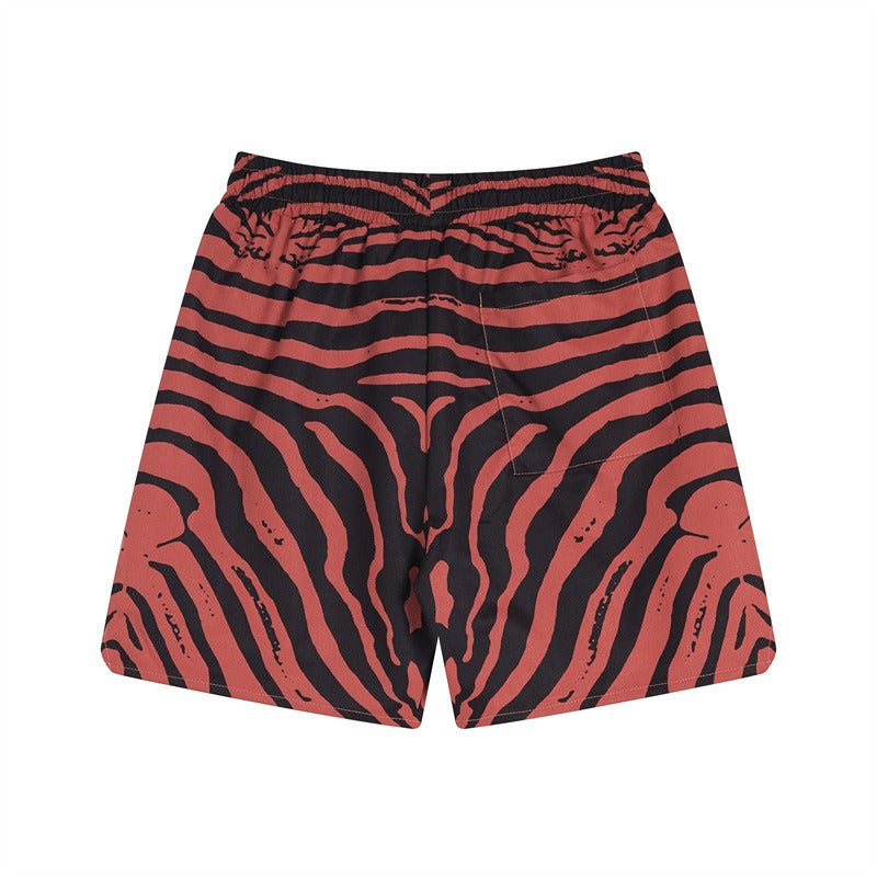 Rhude T-shirt Zebra Letter Embroidery Casual Short Sleeve Shirt, Shorts