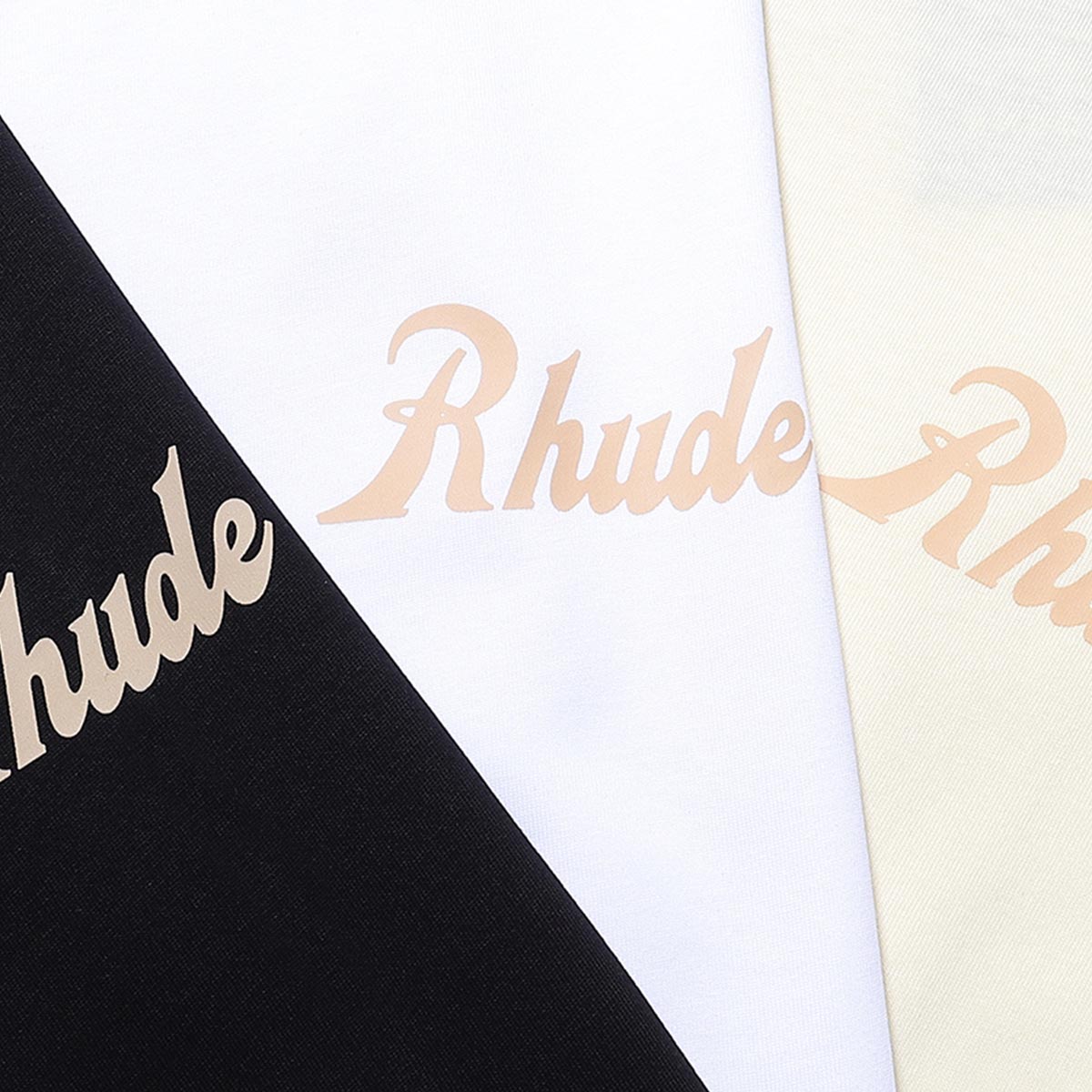 Rhude T-shirts Letter Printed Cotton Casual Short Sleeve Men and Women