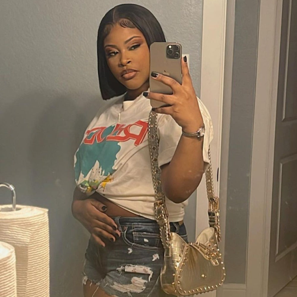 Rhude T-shirt Castle Coconut Letter Print Short Sleeve T-shirt