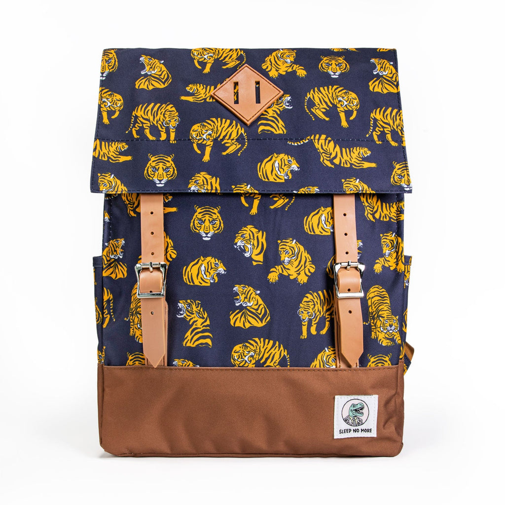 Vintage Backpack ✦ Old School Tiger Navy Blue