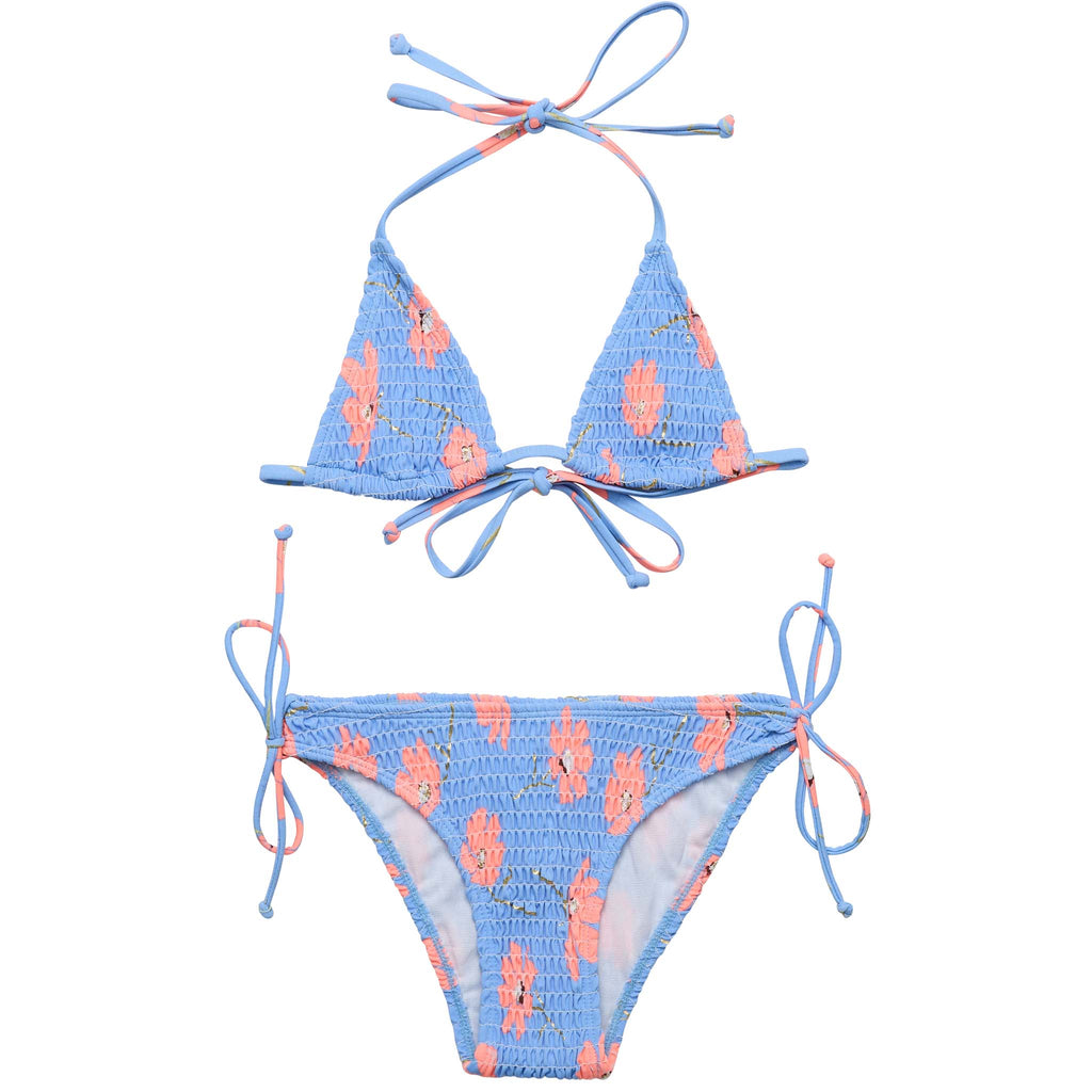 Beach Bloom Shirred Triangle Bikini
