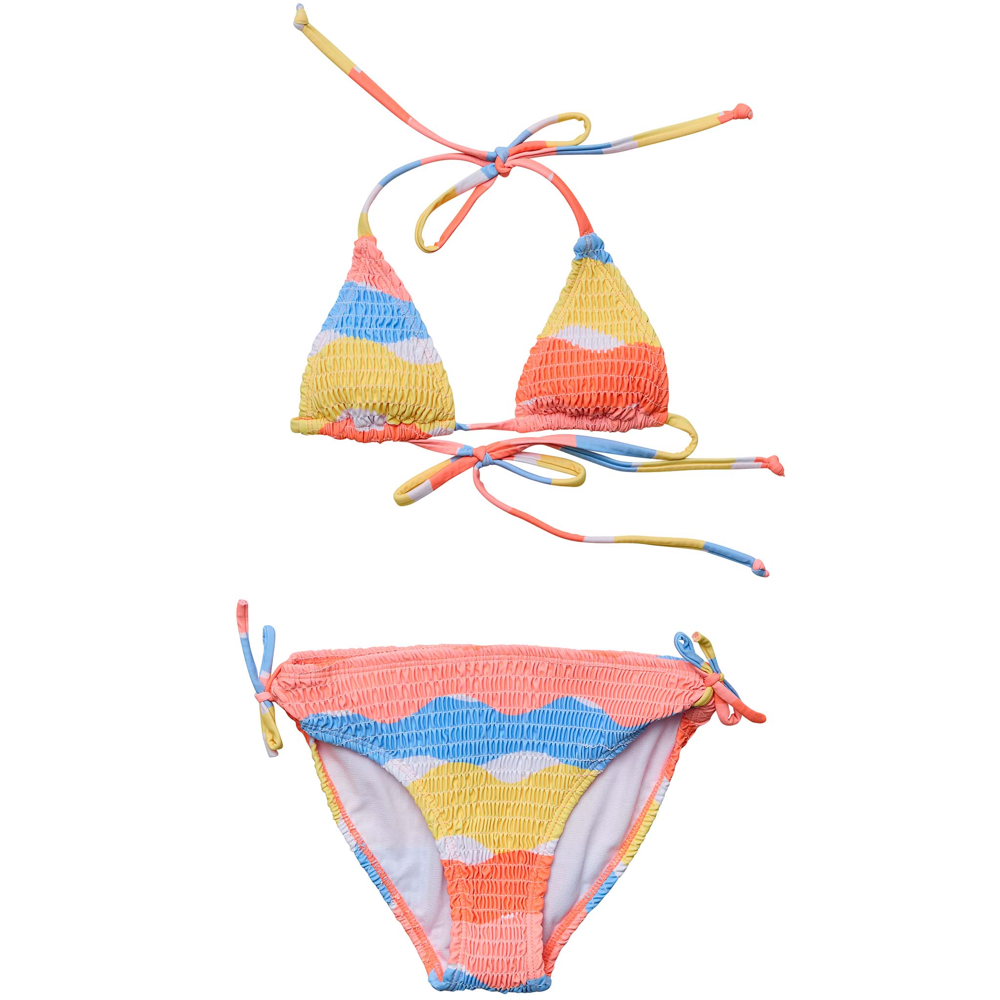 Good Vibes Triangle Shirred Bikini - FINAL SALE