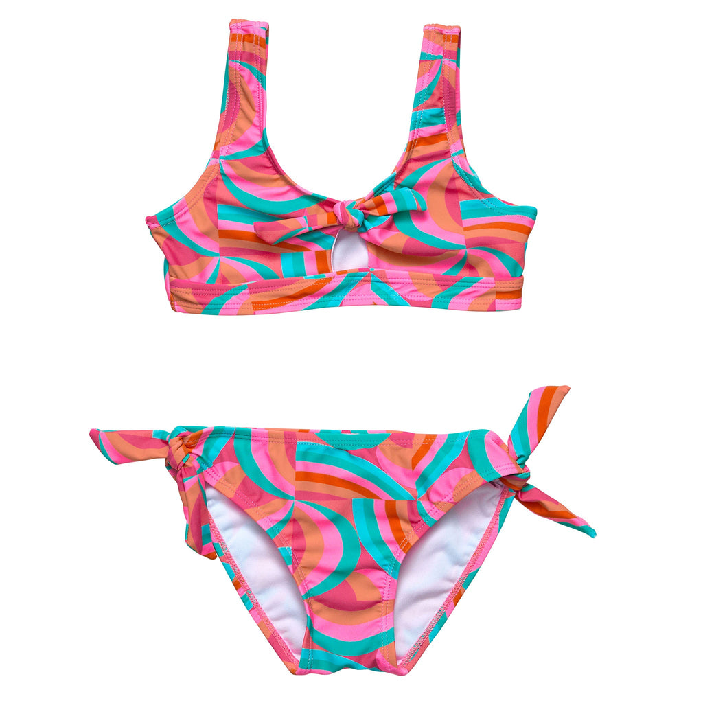 Geo Melon Sustainable Knot Front Bikini - FINAL SALE