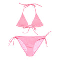Pink Shirred Triangle Bikini