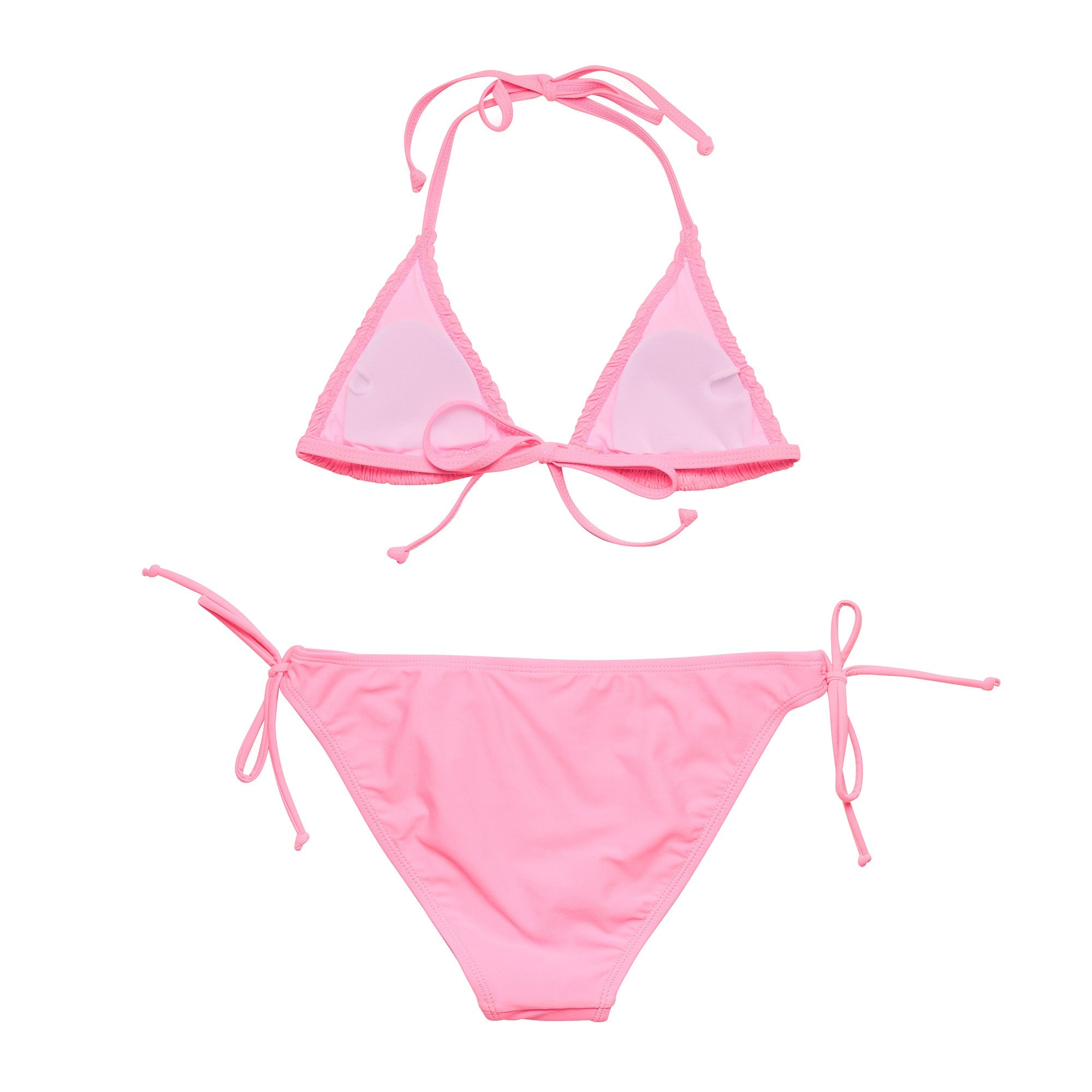 Pink Shirred Triangle Bikini