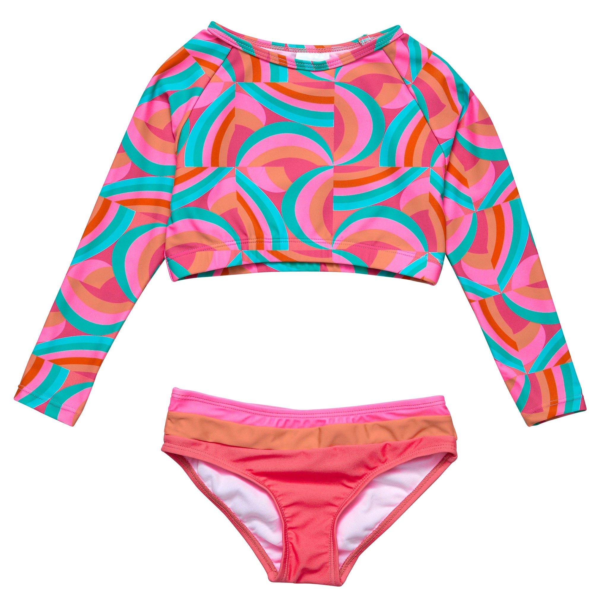 Geo Melon Sustainable Crop LS Rash Top Set