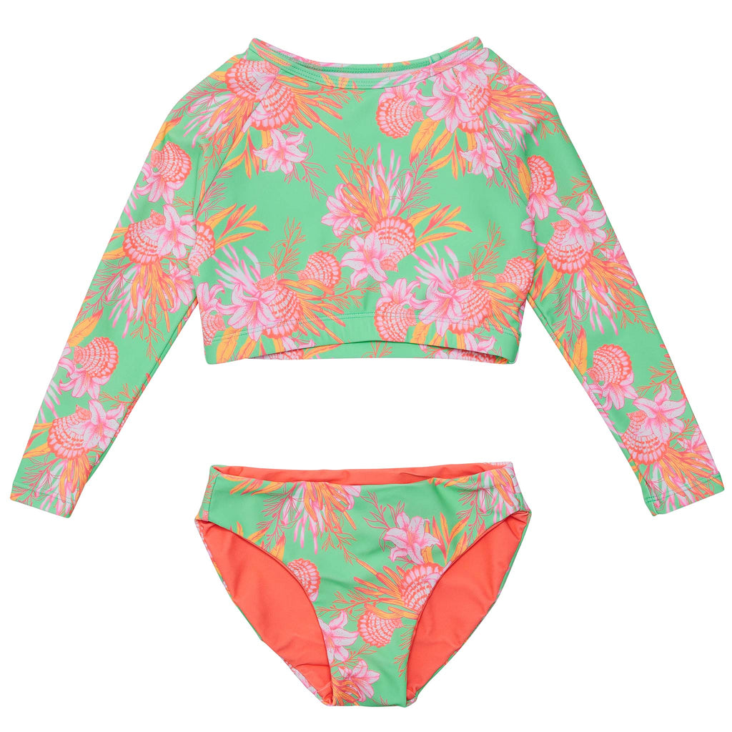 Coastal Shells Sustainable Crop LS Rash Top Set
