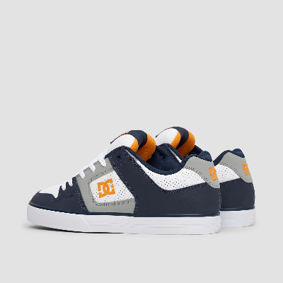 DC Men's Pure Skate Shoes -White/Grey/Blue