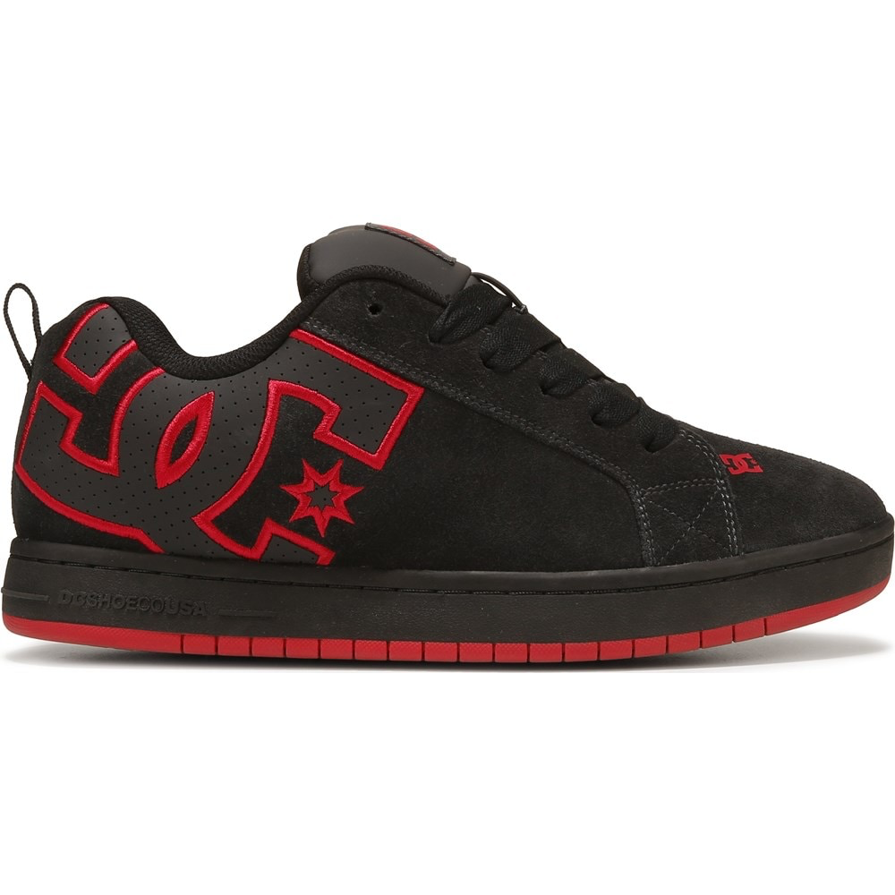 DC Men's Court Graffik SE Shoes - Dark Grey/Red-T