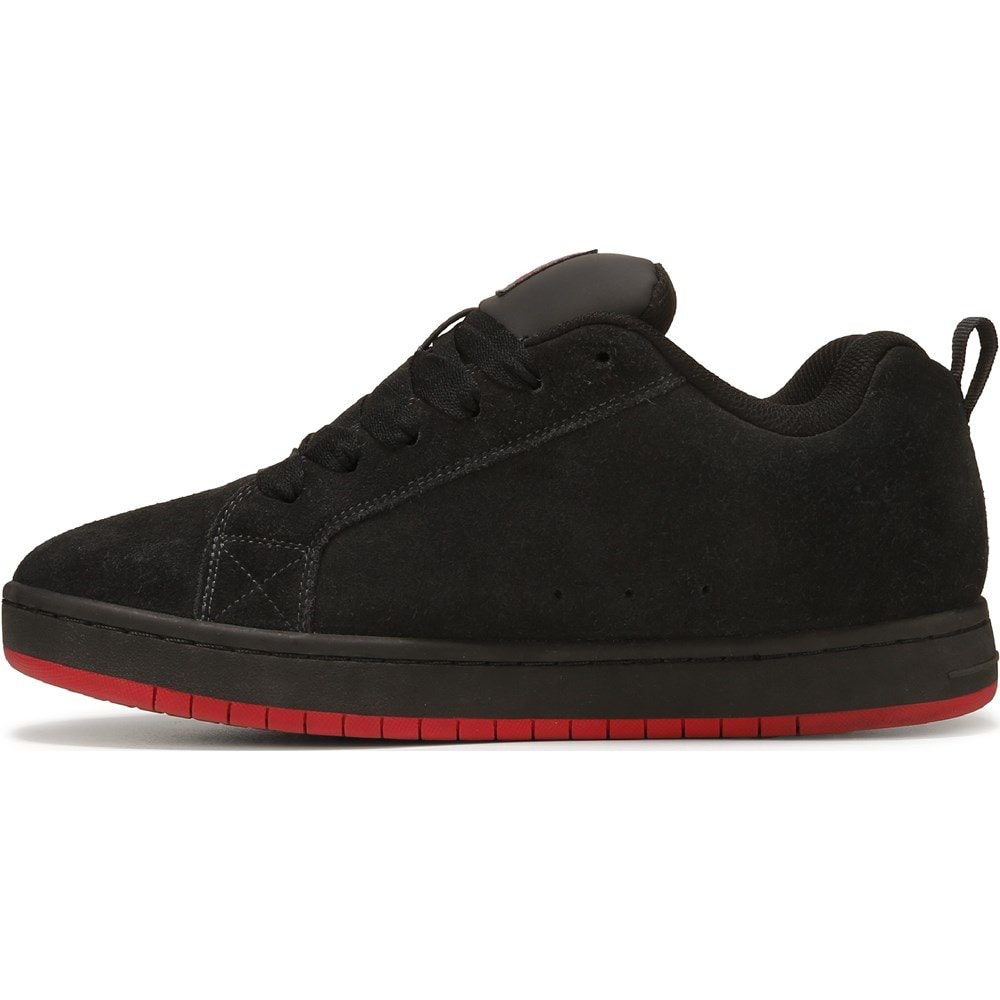 DC Men's Court Graffik SE Shoes - Dark Grey/Red-T