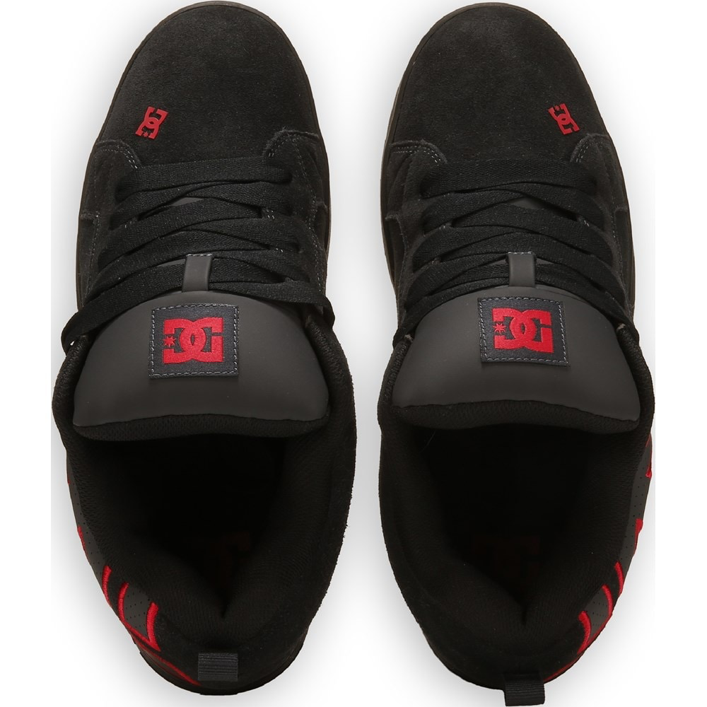 DC Men's Court Graffik SE Shoes - Dark Grey/Red-T