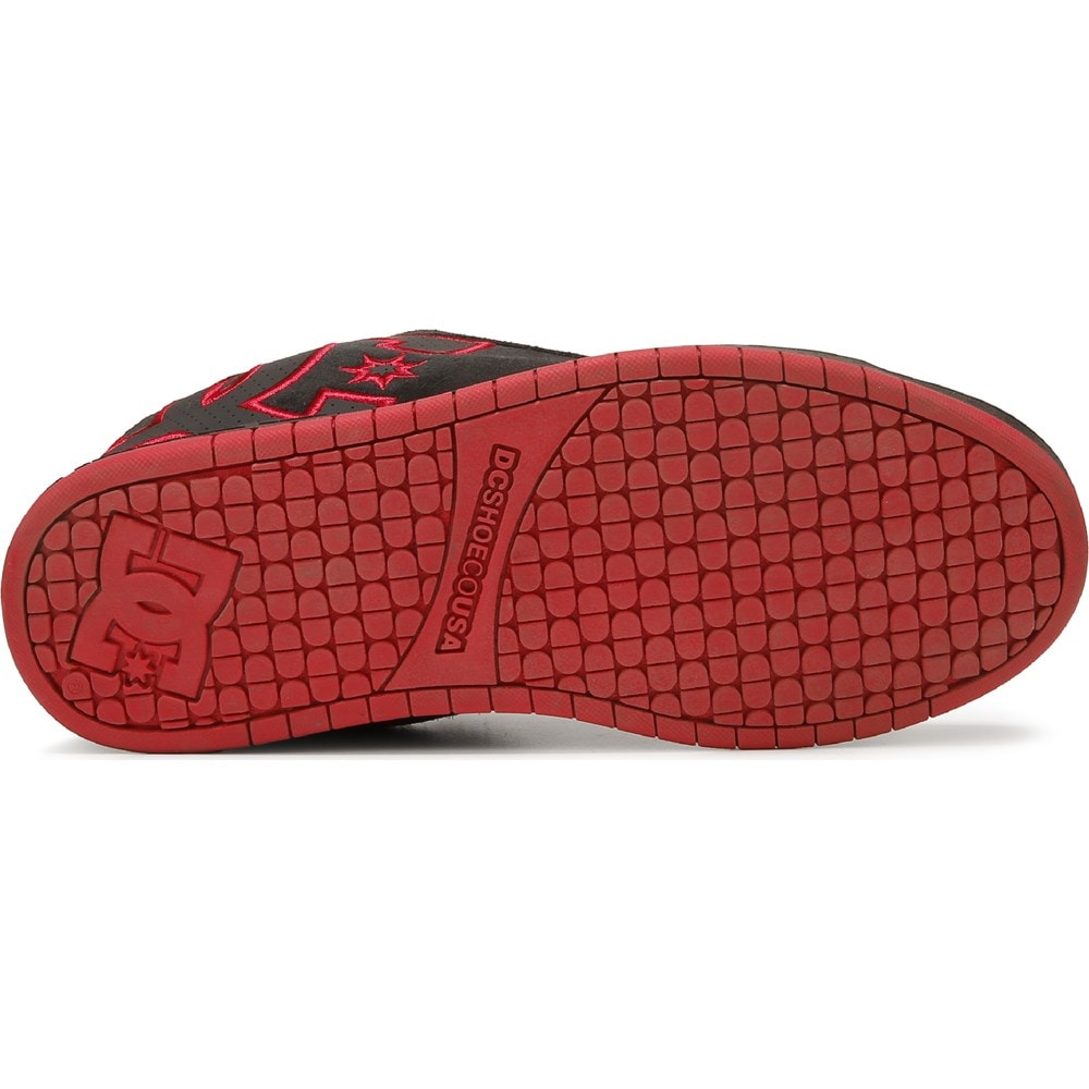 DC Men's Court Graffik SE Shoes - Dark Grey/Red-T