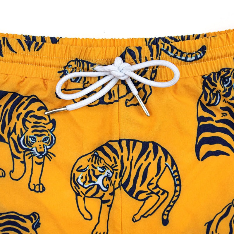 Adult Swimwear ▪︎ Shorts ▪︎ OLD SCHOOL TIGER ▪︎ ORANGE
