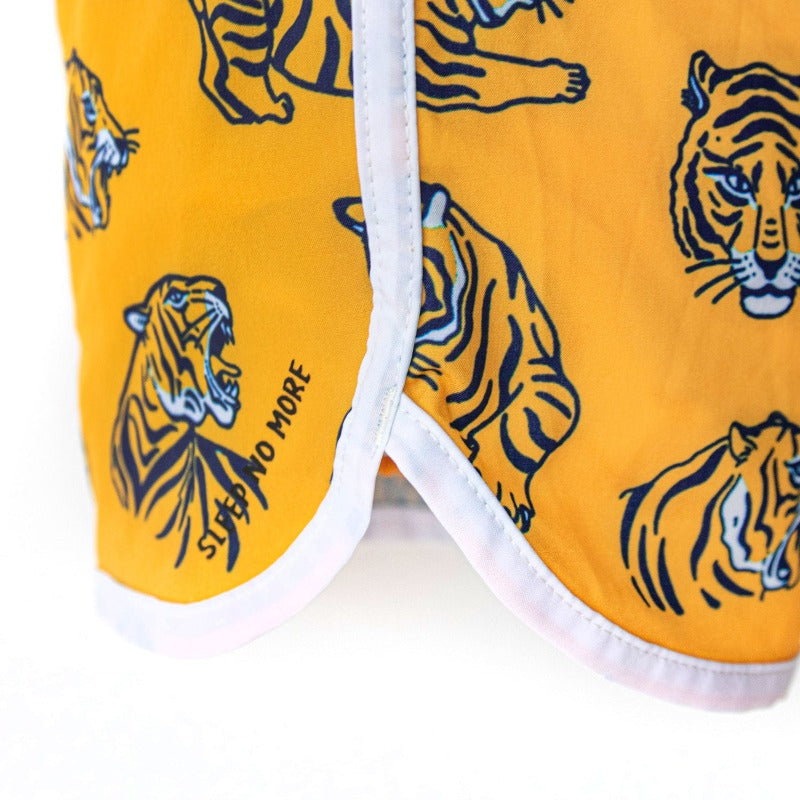 Adult Swimwear ▪︎ Shorts ▪︎ OLD SCHOOL TIGER ▪︎ ORANGE