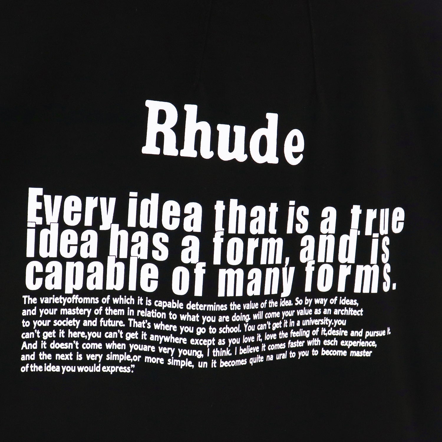 Rhude T-shirt Alphabet Slogan Printed Short Sleeve T-shirt