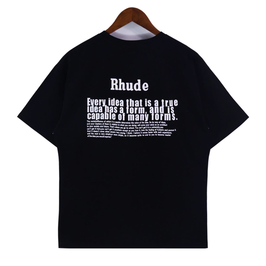 Rhude T-shirt Alphabet Slogan Printed Short Sleeve T-shirt