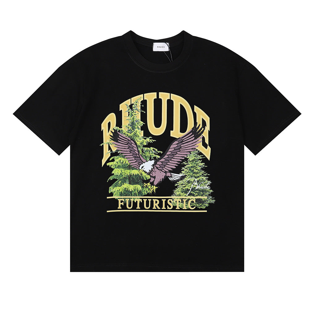 Rhude T-shirt Micro Eagle Letter Print Short Sleeve T-shirt