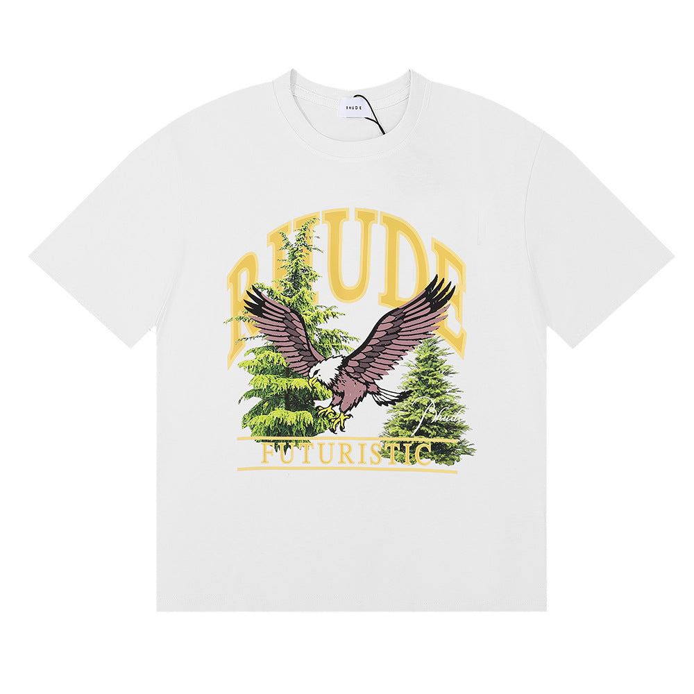 Rhude T-shirt Micro Eagle Letter Print Short Sleeve T-shirt