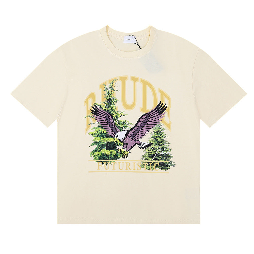 Rhude T-shirt Micro Eagle Letter Print Short Sleeve T-shirt