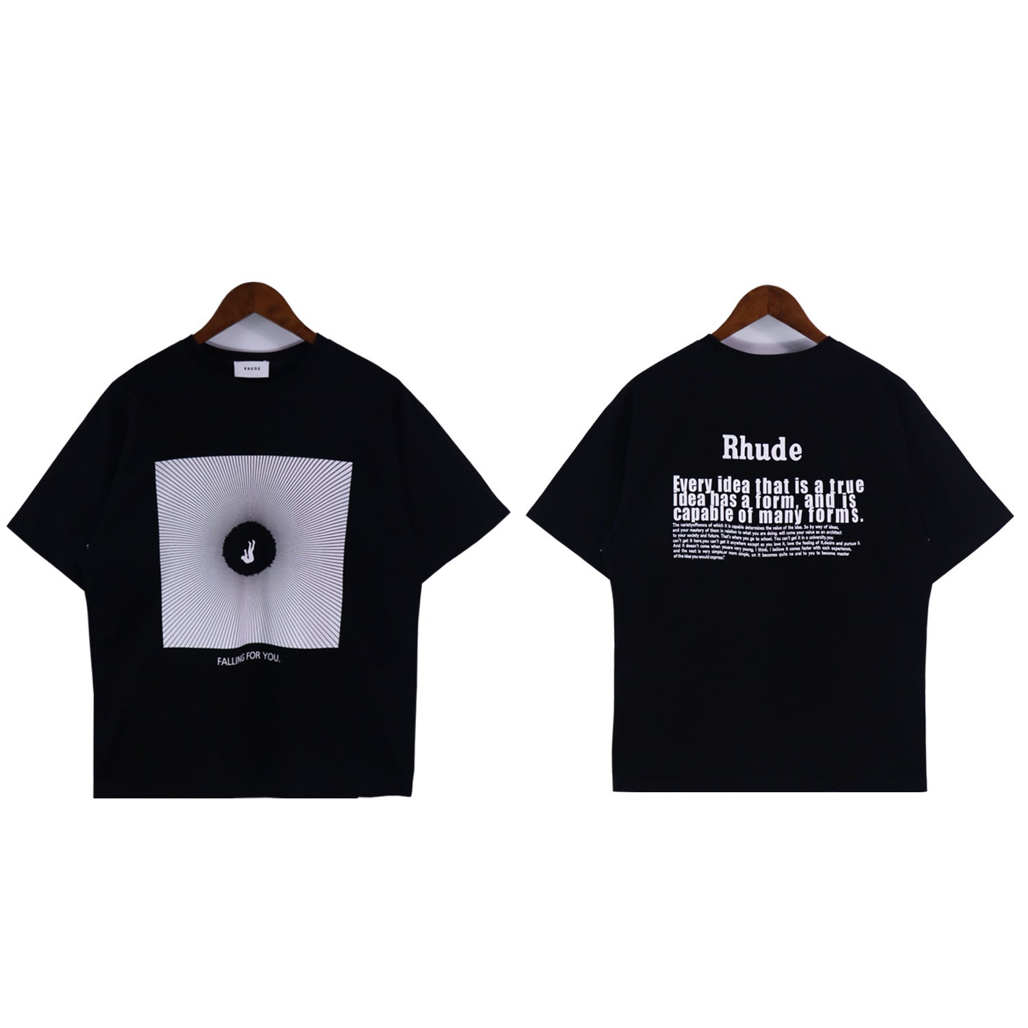Rhude T-shirt Alphabet Slogan Printed Short Sleeve T-shirt