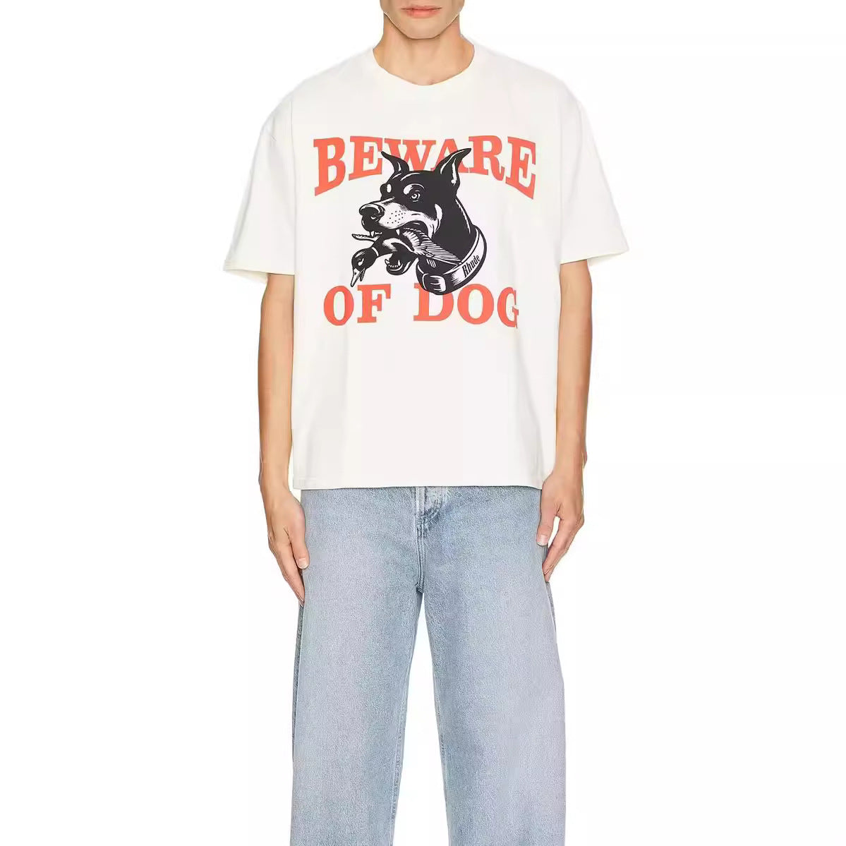 Rhude T-shirt Hound Letter Print Short Sleeve T-shirt