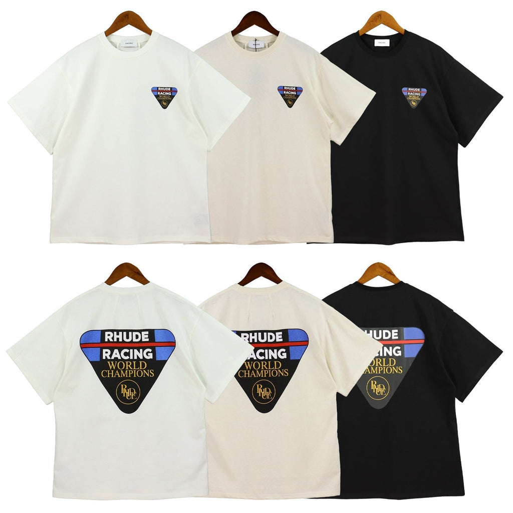 Rhude T-shirt Inverted Triangle Letter Print Short Sleeve T-shirt
