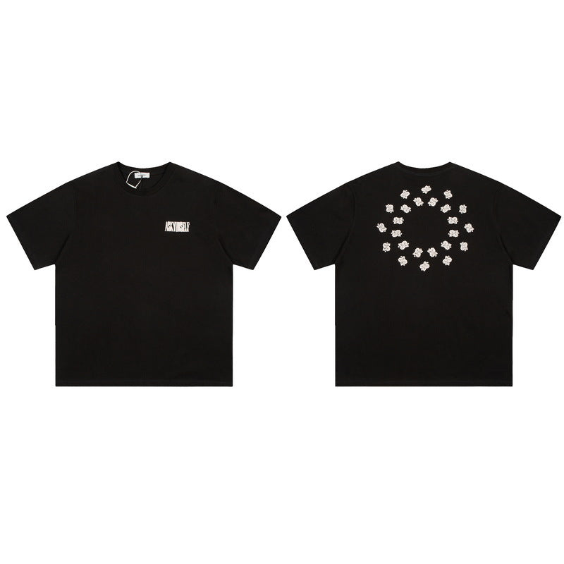 Askyurself T-shirts Relief Three-Dimensional Puff Print Paisley