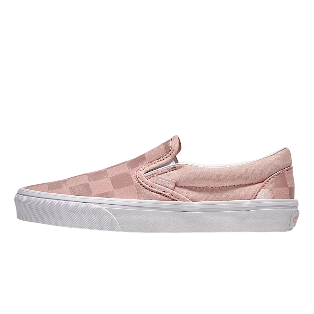 Vans Unisex FU Classic Slip On Shoes - Satin Checkerboard Sepia Rose