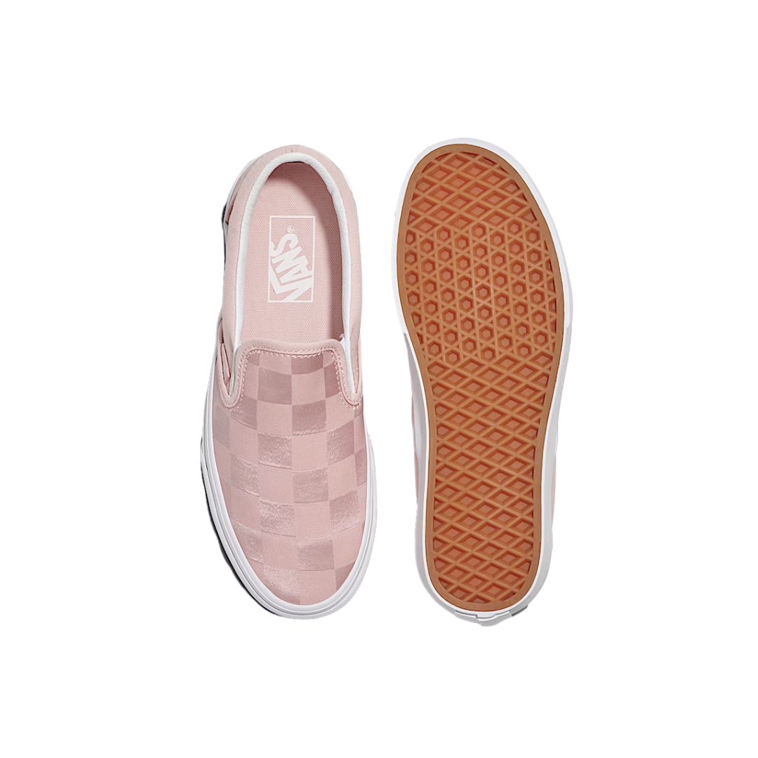 Vans Unisex FU Classic Slip On Shoes - Satin Checkerboard Sepia Rose