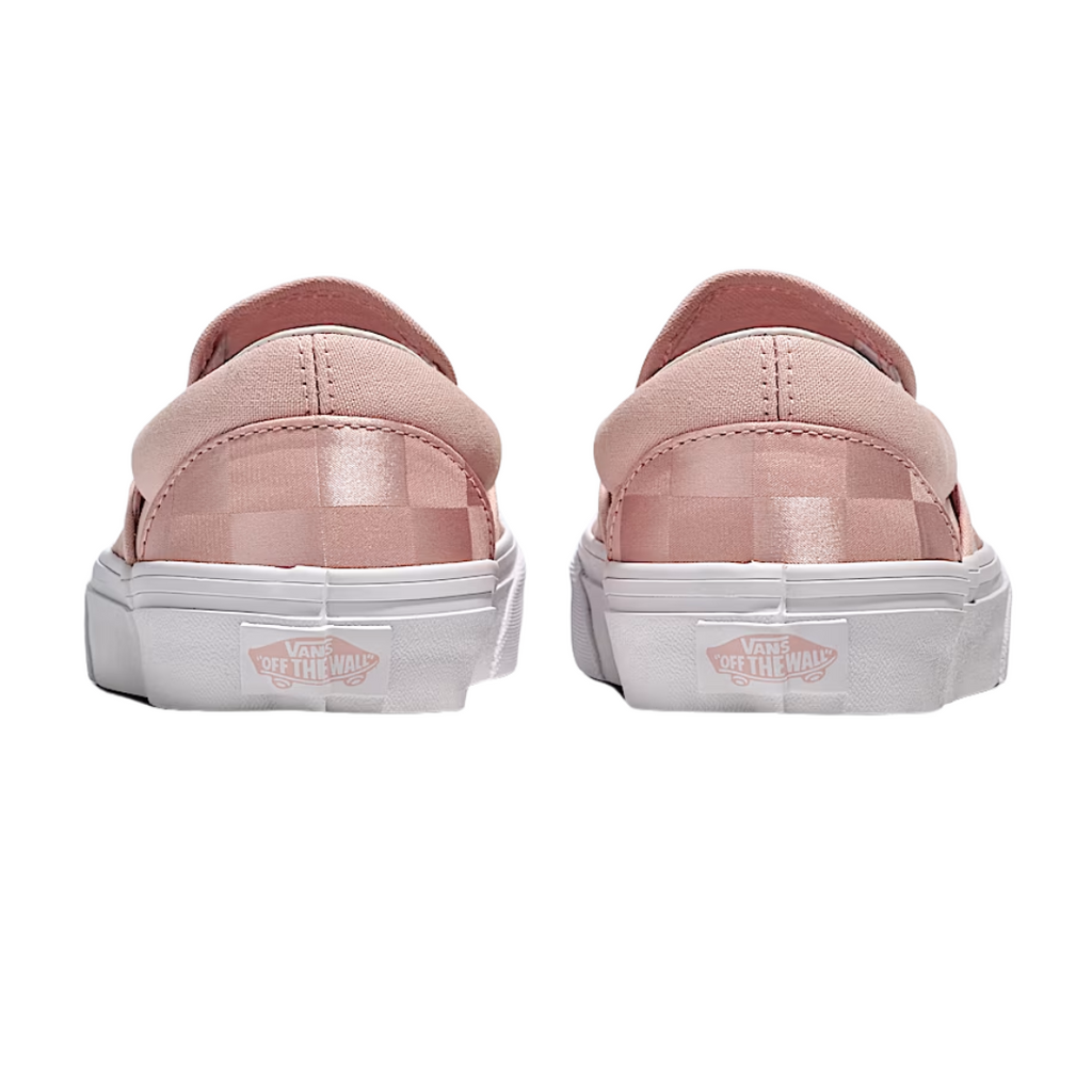 Vans Unisex FU Classic Slip On Shoes - Satin Checkerboard Sepia Rose