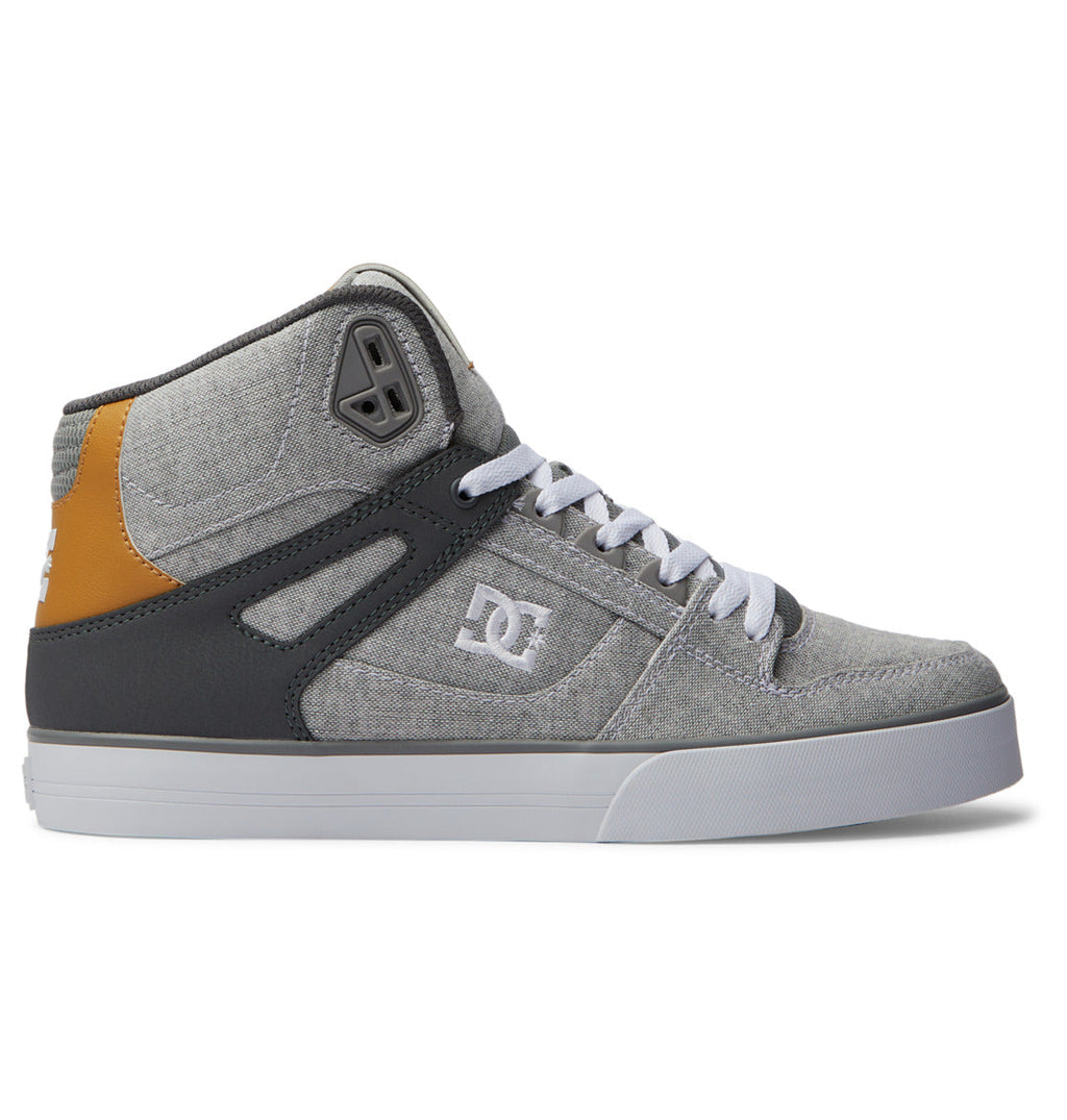 DC Men's Pure High-Top WC Shoes - Grey/White/Grey